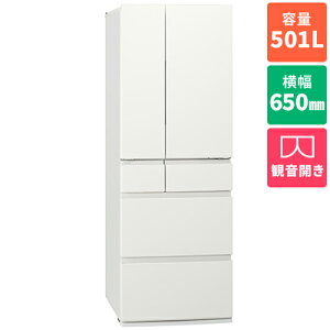 �y�W���ݒu�������z�p�i�\�j�b�N(Panasonic) NR-F50HY3-W �p�[���z���C�g 6�h�A�①�� �ω��J�� 501L ��650mm