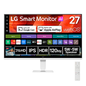 LG�G���N�g���j�N�X(LG) 27U511SB-W 27�^ webOS���� �t��HD IPS Smart Monitor AI HDR10 �X�}�[�g���j�^�[ �f�B�X�v���C
