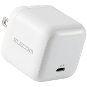 �G���R��(ELECOM) MPA-AC12465WH �z���C�g USB �[�d�� 65W PD PPS�Ή� 1�|�[�g USB-C GaN II �܂肽���݃v���O PSE�K�� MacBook iPad iPhone Switch �Ή�