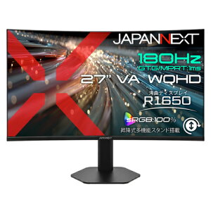 �y�����ۏؕt�z�W���p���l�N�X�g(JAPANNEXT) JN-27VC180Q-HSP 27�^ VA�p�l�� WQHD�𑜓x(2560×1440)�p�ȃQ�[�~���O���j�^�[ �f�B�X�v���C ���~�����@�\�X�^���h����