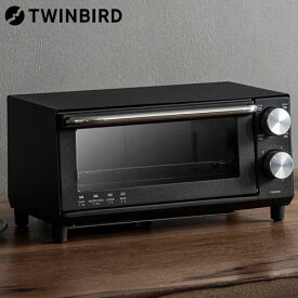 ツインバード オーブントースター 2枚焼き ブラック TS-D038B トースター 2枚 パン焼き 温度調節 コンパクト シンプル『送料無料（一部地域除く）』