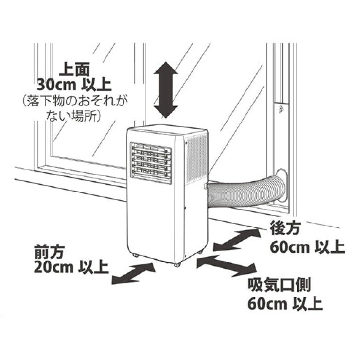 楽天市場】スポットクーラー 8畳 工事不要 窓パネル付 ブルーグレー 