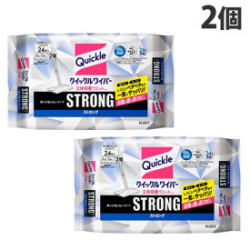 花王 クイックルワイパー 立体吸着ウエットシート ストロング 香りが残らないタイプ 24枚入×2個 掃除用品 床掃除 床 フローリング 掃除