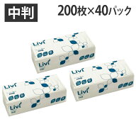 ペーパータオル 中判 リビィ 200枚×40パック 業務用『送料無料（一部地域除く）』