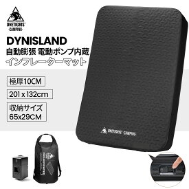 送料無料 OneTigris DYNISLAND 電動ポンプ内蔵 極厚10CM 電動 自動膨張 インフレータブルマット 高反発 ウレタン 2人 コンパクト マットレス インフレタマット キャンプマット ダブル 撥水加工 車中泊 寝具 ブラック
