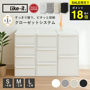 \SALE限定P最大18倍/ 【楽天1位10冠】 like it ライクイット 収納 収納ケース クローゼットシステム 衣類収納 引き出し式収納ボックス 衣装ケース 引き出し 収納 押し入れ収納 積み重ね可能 シ