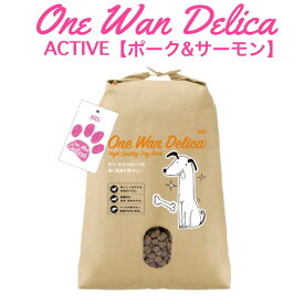 無添加 ドッグフード 国産 消化に配慮 軟便対策 高タンパク ヒューマングレード 出来立て直送 ポーク＆サーモン アクティブ小粒 2kg one wan delica ワンワンデリカ アレルギー対策 グルテンフリー プレミアムフード 犬