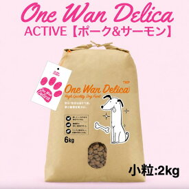 ワンワンデリカ ポーク＆サーモン アクティブ小粒 2kg