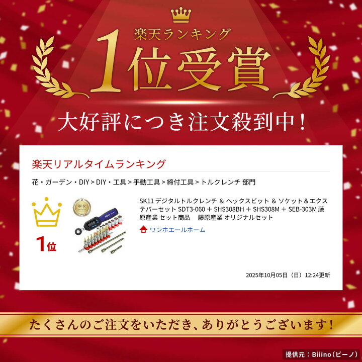 楽天市場】SK11 デジタルトルクレンチ ＆ ヘックスビット ＆ ソケット 