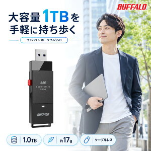 �o�b�t�@���[ �|�[�^�u��SSD 1TB �O�t��SSD USB3.2 Gen1 Type-A �R���p�N�g �y�� ��17g �P�[�u�����X �u���b�N SSD-PUT1.0U3-B/N