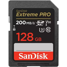 【メール便送料無料・代金引換不可】SanDisk(サンディスク)SDSDXXD-128G-GN4IN(海外パッケージ）エクストリーム プロ SDXC UHS-I メモリーカード 128GB（UHS-I対応・V30対応・最大200MB/s）[0619659188634]