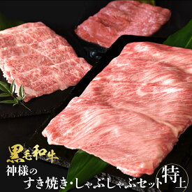 ギフト 肉 送料無料 黒毛和牛 国産 神様の 選べる すき焼き しゃぶしゃぶ セット【特上】約600g 約1.2kg ロース 肩ロース モモ 300g×2 600g×2 約4～5人前 約8～10人前 食べ比べ 盛り合わせ 牛肉 霜降り スライス 和牛 グルメ 食品 冷凍 お取り寄せ お祝い