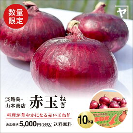 【送料無料】淡路島赤玉ねぎ【季節・数量限定！】 10キロ サイズ・個数おまかせ 10kg 甘い 美味しい 人気 おすすめ ランキング ひょうご安心ブランド 減農薬 サラダ onion 淡路島 玉ねぎ お取り寄せ 赤玉ねぎ 産地直送 贈り物 野菜 オニオン魂 山本商店