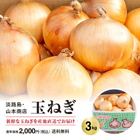 【送料無料】淡路島玉ねぎ【6月上旬～3月上旬までの商品】 3キロ サイズ・個数おまかせ 3kg 甘い 美味しい 人気 おすすめ ランキング ひょうご安心ブランド 減農薬 サラダ カレー onion 産地直送 贈り物 淡路島 玉ねぎ オニオン魂 山本商店