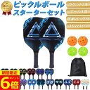 【ポイント6倍！】【楽天5冠獲得】 ピックルボール パドル 軽量 初心者 セット ラケット×2個 ボール×4個 収納バッグ…
