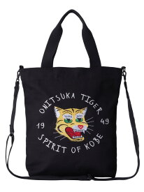(U)【公式ショップ】MEDIUM CANVAS BAG Onitsuka Tiger オニツカタイガー バッグ トートバッグ ブラック ホワイト【送料無料】[Rakuten Fashion]