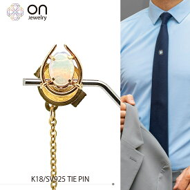 K18/SV925 オパール 馬蹄型 タイピン 4.27g K18/SV925 Opal Horseshoe Tie Pin 4.27g