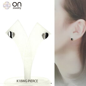 K18WG ダイヤモンド ハート型 0.7g ピアス K18 White Gold Diamond Heart Pierced Earrings – 0.7g