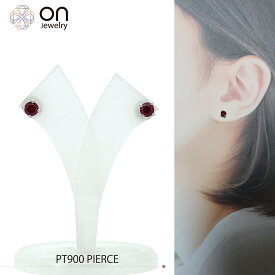 PT900 天然ルビー 0.25ct/0.26ct 0.95g ピアス Pt900 Ruby 0.25ct/0.26ct Pierced Earrings 0.95g