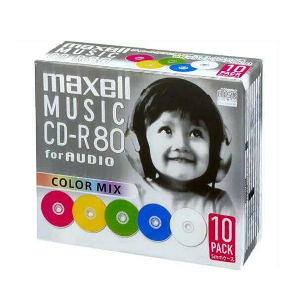【メール便発送 説明をご確認ください】マクセル maxell 音楽用 CD-R CDRA80MIXS1P10S 10枚パック 80分