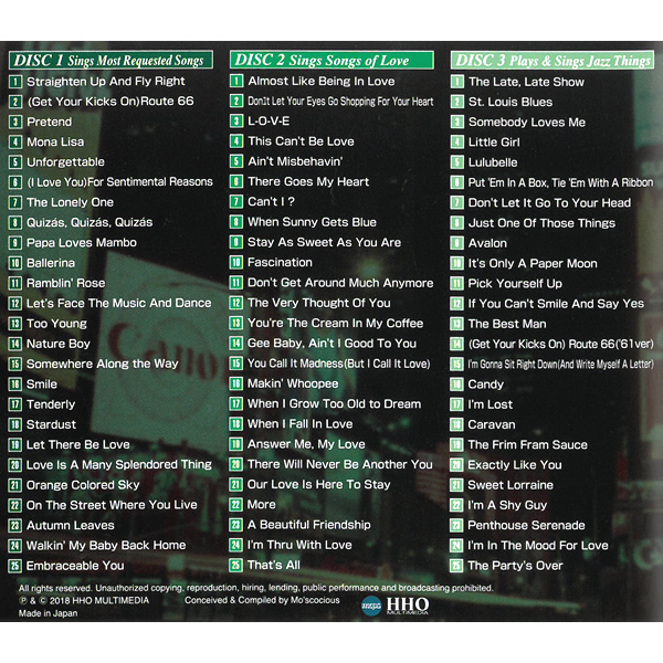 CD ナット・キング・コール スーパーベスト 3枚組 3ULT-106 全75曲収録 洋楽 Nat King Cole ナットキングコール  イッツ・オンリー・ア・ペーパー・ムーン LOVE スターダスト他 名曲 神曲 海外 音楽 歌 バラード ジャズ [メール便] | 