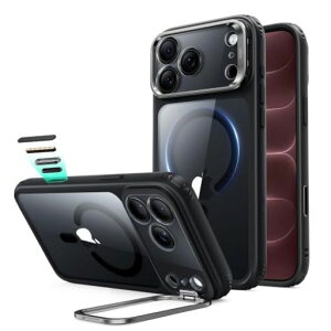 ESR iPhone18ProMax �P�[�X 17ProMax���p Flex�X�^���h 4�{�ČRMIL�K�i Classic Hybrid �N���A�u���b�N