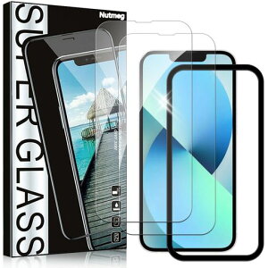 Nutmeg�y�K�C�h�g�t��2���Z�b�g�z�Ή�iPhone17e/iPhone16e�p�̃K���X�t�B�����y���{���Ɏq�f�ސ��z��Phone16e�p�̃t�B����i��Phone13/13Pro/14�p�̕ی�t�B���������K���X�d�x9H