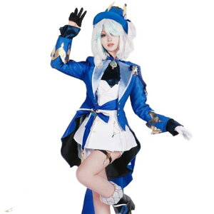Furina フォカロルス フリーナ お辞儀 コスプレ HAOJEE 原神フリーナ フォカロルス コスプレ 衣装 ウイッグ付き アクセサリー付き ステージ衣装 同人服 Genshin impact げんしん Cosplay 道具 コスチューム 仮装 変装クリスマス ハロウィン イベント 演出服 舞台服