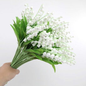 18本 すずらん 造花 スズラン 造花 3束花束 枯れない花 フェイクフラワー インテリア装飾 ギフト お祝い 結婚式 撮影道具 (3束 37cm)