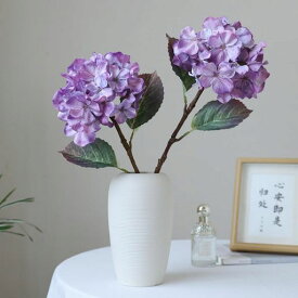 SIAWADEKY アジサイ 造花 2本セット 紫陽花 多頭 シルクフラワー 枯れない花 アーティシャルフラワー 花束 人工観葉植物 お祝い プレゼント パーティー 店舗 玄関 部屋飾り ホームデコレーシ…