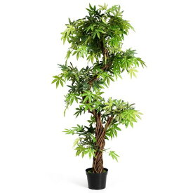 TANGKULA 観葉植物 フェイクグリーン 160cm 植物 フェイク グリーン 大型 人工観葉植物 造花 おしゃれ インテリア 室内用 屋外用 人工樹木 盆栽 フェイク植物 屋外 水やり不要 枯れない 装飾 …