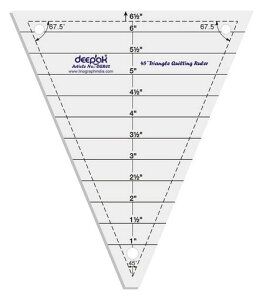 45�e�[TriangleShapeQuiltDesigningandCraftingQuiltingRulerTemplate6.5InchesbyLINOGRAPH