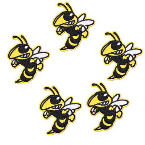 Harsgs Hornet Angry Bee Patches, Embroidered Iron On/Sew On Patches, Cute Applique Patches for Clothing, Jackets, Hats,