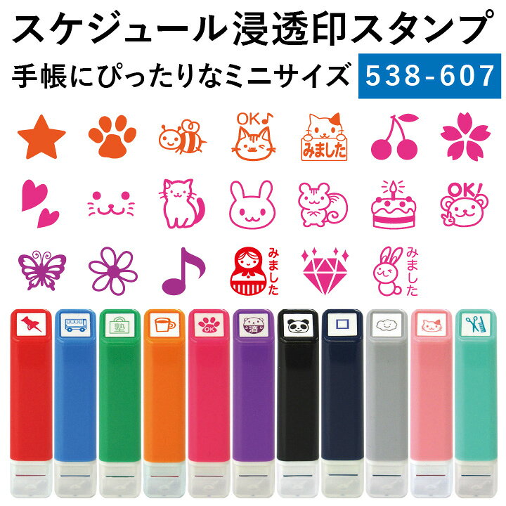 楽天市場】スケジュール浸透印スタンプ 538-607 20種類 こどものかお 