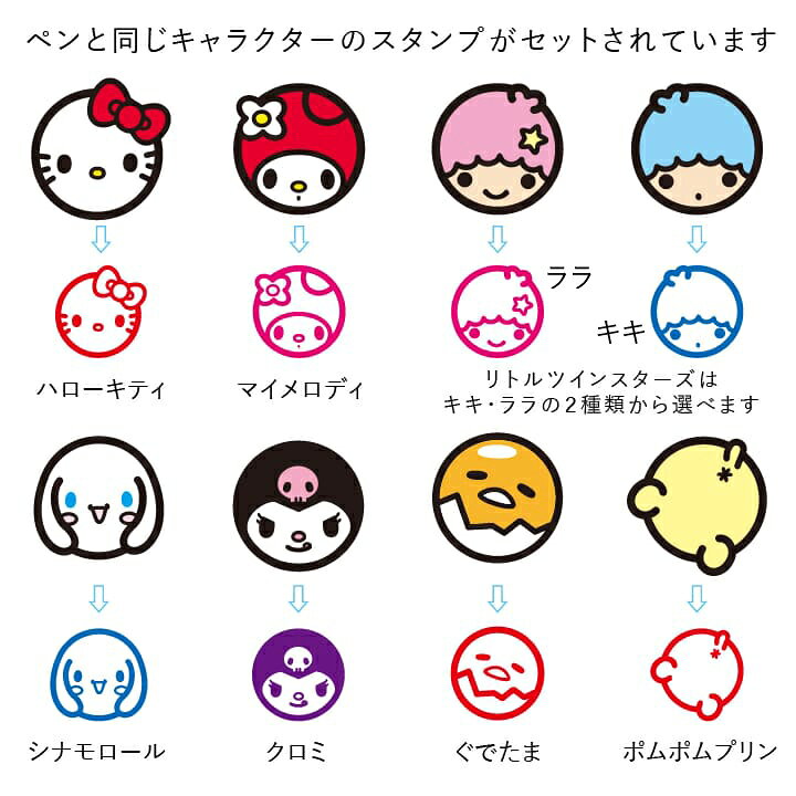 楽天市場 サンリオ スタンペンｇノック式 ボールペン 認印 キャラクタースタンプ付き シャチハタタイプ シヤチハタ ネーム印 別注品 浸透印 谷川商事 タニエバー ネーム9 印鑑 スタンプ はんこ 判子 ギフト プレゼント 訂正印 別製品 印鑑 シャチハタ おんらい