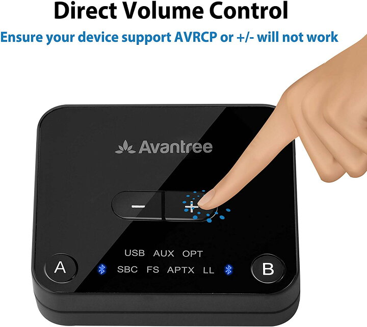 2244円 宅配便配送 Avantree 充電不要 給電できる Bluetooth トランスミッター 5.0 光接続 USB接続 ボリューム機能 Audikast Plus