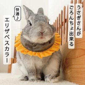 【6月10日まで♪全品ポイント2倍】うさぎさんがごろんちょ出来る快適エリザベスカラー ひまわりのエリマキさん リニューアル版 選べる2サイズ M L うさぎ ミニペット ネザーランドドワーフ ホーランドロップ 軽量 布製 ソフトエリザベスカラー