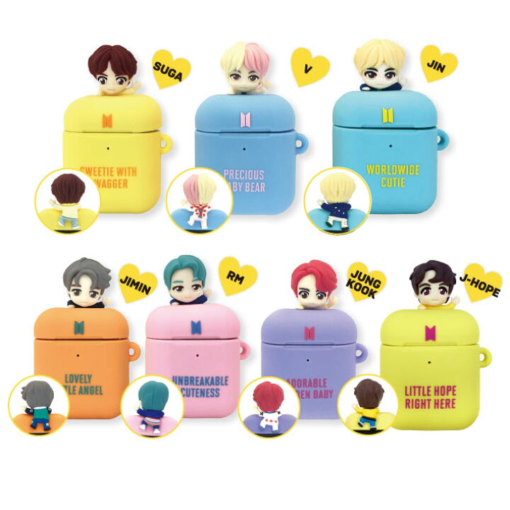 楽天市場 Bts Airpods Airpods Pro シリコンケース 公式グッズ Tinytan Bts Magic Door ちびキャラ Jungkook ジョングク V テテ Jimin ジミン Jin ジン Suga シュガ Rm アールエム ナムジュン J Hope ジェイホープ タイニータン A Styleオンライン 楽天市場店