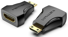 VENTION ミニHDMIからHDMI 変換アダプタ mini HDMIオス HDMIメス 超小型 4K 30Hz 金メッキ AISB0 保護 拡張 1080P 4K 高画質 金メッキ ゲーム モニター ディスプレイ RoHS REACH 準拠ケーブル
