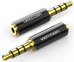 VENTION BFBB0 3.5mm Male to 2.5mm Female Audio A_v^[ Black ^^Cv ϊ lbg[NӋ@ I[fBIA_v^[ ϋv wbhtHpA_v^[