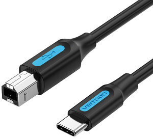 VENTION CQUBD USB 2.0 C Male to B Male 2A ケーブル 0.5m ブラック USB-C to USB-B ケーブル 電源供給 2m 変換ケーブル ブラック