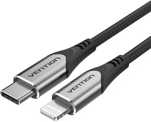 VENTION USB 2.0 C to Lightning Cable 1.5M Gray Aluminum Alloy Type CgjOP[u USB-C iPhone11 iPhone11 Pro I Pro Pro Max iPhoneSE2 [d MfiF؃P[u AppleF