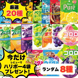 グミ 詰め合わせ プレゼント 人気 福袋 20種 おまかせ8種 重複なし 個包装 コロロ ピュレグミ 果汁グミ ペタグーグミ コロロ つぶグミ フェットチーネ おやつ プレゼント 送料無料 ポイント利用 ポイント消化