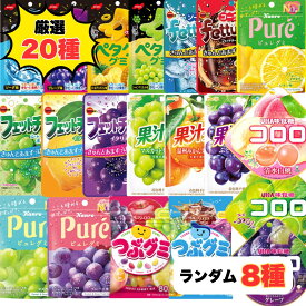 グミ 詰め合わせ プレゼント 人気 福袋 20種 おまかせ8種 重複なし 個包装 コロロ ピュレグミ 果汁グミ ペタグーグミ コロロ つぶグミ フェットチーネ おやつ プレゼント 送料無料 ポイント利用 ポイント消化