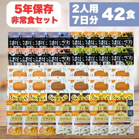 非常食セット【2人用 7日分 42食】 5年保存 防災食 西尾 尾西 尾西食品 おにぎり パン アルファ米 保存食 備蓄 長期保存 即日配送 送料無料