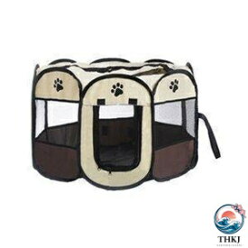 【全品2点で5%OFF】ペットサークル八角形折り畳み犬猫兼用メッシュ屋根付き通気性抜群幼犬の運動不足解消老犬徘徊対策に屋内屋外アウトドア