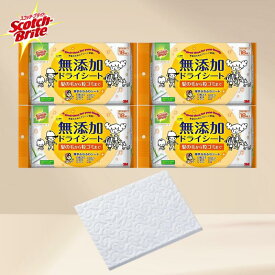 3M ドライシート フローリング 床 拭き 掃除 無添加 ふわふわ 厚手 18枚×4個 スコッチブライト