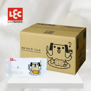 レック(ポチデザイン) 純水99% ウエットシート 手・口ふき 「ポチ」 60枚入×20個 (1200枚)