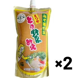 まつや とり野菜みそスパウト 1kg×2 味噌 鍋 調理 調味料 万能調味料 みそ 鍋の素 ※賞味期限2026年10月10日