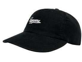 SUPREME シュプリーム 24SS 新品 黒 Lightweight Moleskin 6-Panel Cap ライトウェイト モールスキン 6パネル キャップ BLACK ロゴ 刺繍